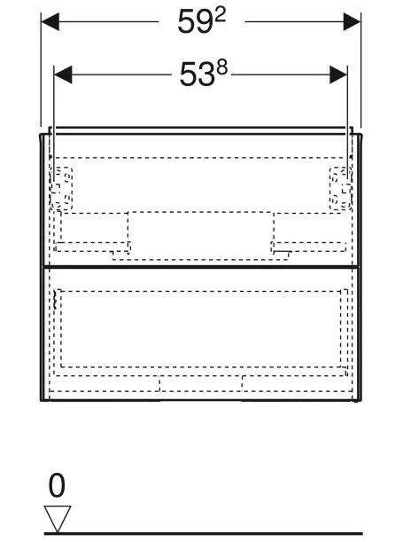 Размеры Тумба в ванную без раковины с ящиками 60 см шириной Geberit ONE 505.261.00.6