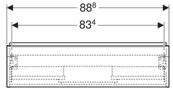 Розміри Тумба під умивальник без раковини 90 см шириною Geberit iCon під умивальник iCon 502.312.01.2