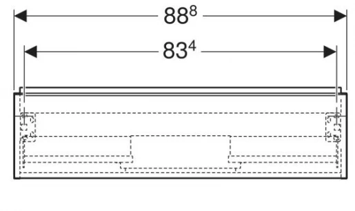 Розміри Тумба під умивальник без раковини 90 см шириною Geberit iCon під умивальник iCon 502.312.01.2