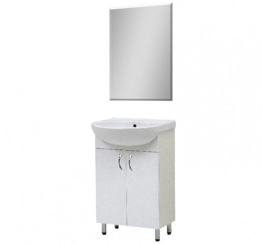 Основное Комплект мебели тумба с зеркалом эконом в ванную 50 см ламинат ЮВВИС Эко 50 Т-1 Z-1