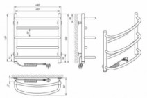 Розміри Сушка для рушників електро з сенсорним вимикачем 480 x 500 мм Laris Євромікс Д30 хром 73207675