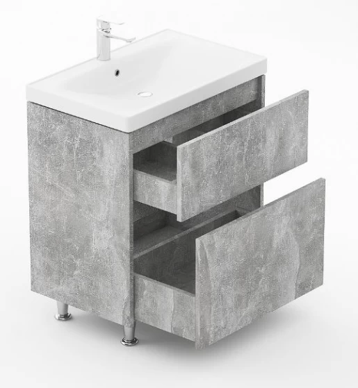 Що всередині? Меблі для ванної кімнати з текстурою 70 см шириною Респект Nerro 38693-38582-38707