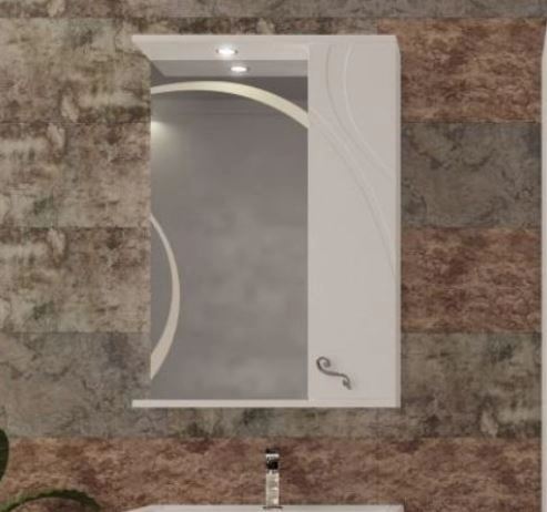 В интерьере Зеркало в ванную комнату 55 см шириной Аквариус Ронда 10099L