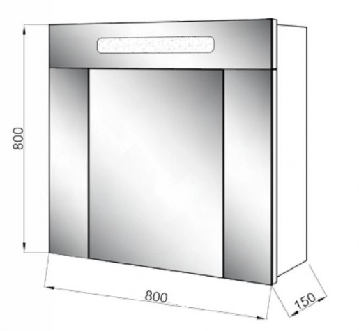Размеры зеркальный шкаф юввис 80 см марко z-80 №2