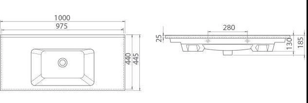 Умивальник Меблі для ванної кімнати з відкритими полицями 100 см шириною Aqua Rodos Loft-Iron 42390-29713-37514