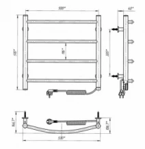 Розміри Електрична сушка для рушників драбинка 530 х 500 мм Laris Зебра Класик біла права 73207859