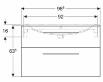 Размеры Тумба под умывальник без раковины 100 см шириной Geberit Selnova Square под умывальник Selnova 501.213.00.1