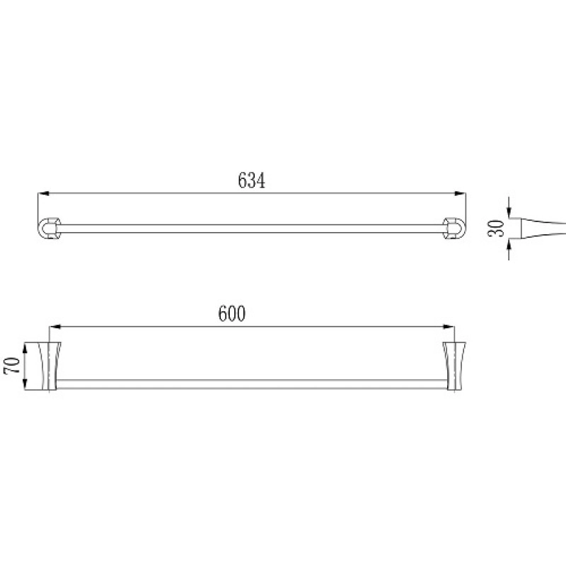 Размеры Полотенцедержатель для ванной IMPRESE CUTHNA полотенцедержатель, хром 131280 stribro