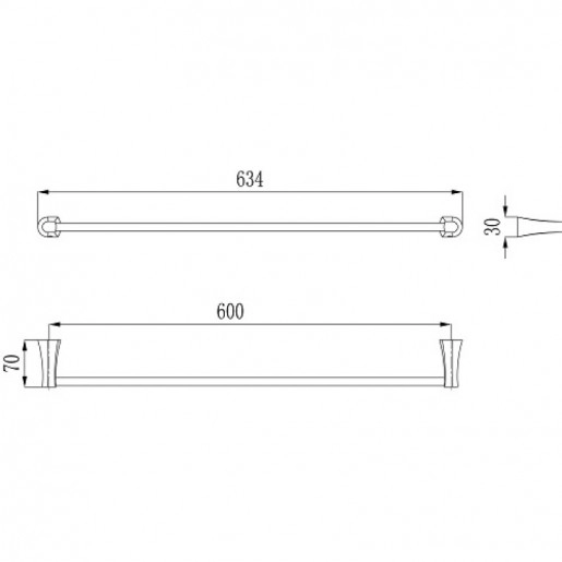 Размеры Полотенцедержатель для ванной IMPRESE CUTHNA полотенцедержатель, хром 131280 stribro