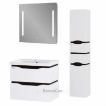 Комплект мебели для ванной комнаты из МДФ 70 см шириной Санверк Alessa Air 42918-25538-25480