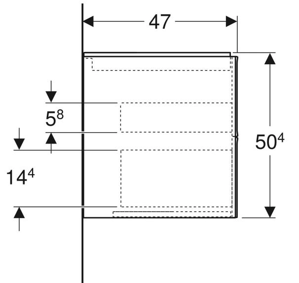 Размеры Матовая тумба под умывальник без раковины 105 см шириной Geberit ONE 505.264.00.2