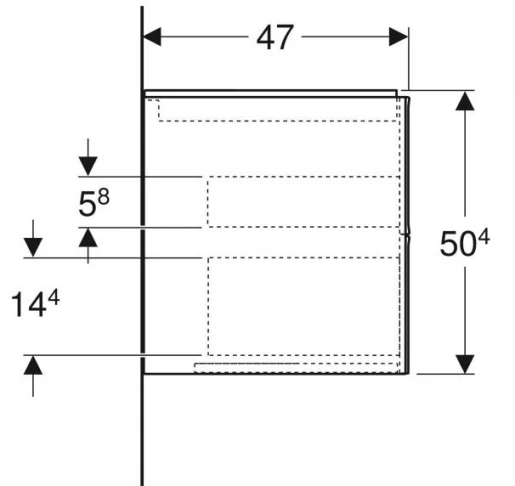 Размеры Матовая тумба под умывальник без раковины 105 см шириной Geberit ONE 505.264.00.2