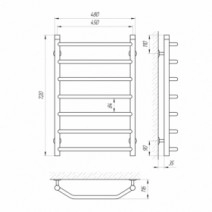 Размеры Полотенцесушитель водяной шириной 45 см 450х700 LARIS П7 Виктория Хром 30x20 ВР 1/2 д 71207048