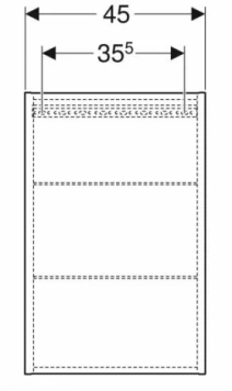 Размеры Шкафчик в ванную навесной из влагостойкого ДСП 45 см шириной Geberit ONE 502.318.01.1