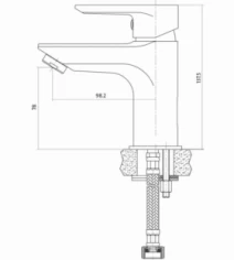 Размеры Смеситель для умывальника с донным клапаном Cersanit VERO хром S951-145