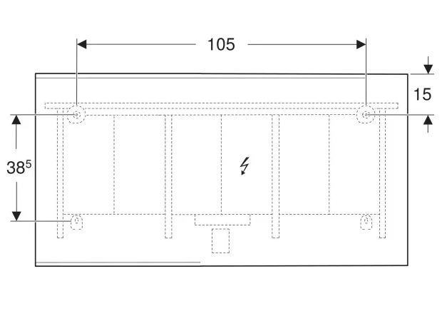 Размеры Зеркало в ванную 135 см шириной Geberit Option 502.786.00.1