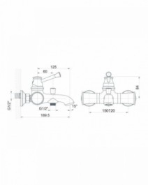 Размеры Смеситель на два отверстия для ванны IMPRESE PODZIMA LEDOVE хром ZMK01170104