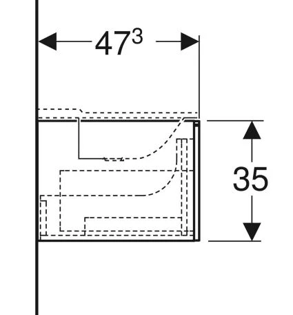 Размеры Тумба для ванной без раковины 160 см шириной Geberit Xeno² под умывальник Xeno² 500.346.00.1