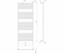 Размеры Полотенцесушитель водяной современный 600х1500 Mario Гера Хром 30x20 ВР 1/2 д 4820111352623