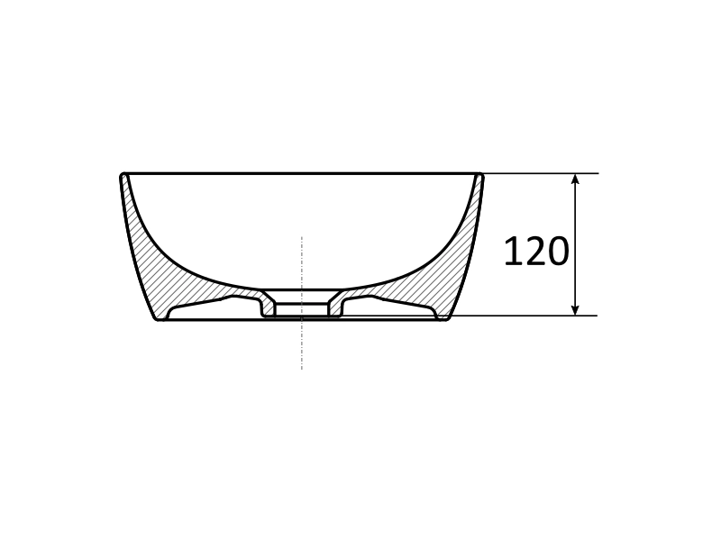 Розміри Умивальник для ванної кімнати 50 см VILAN OVAL 50