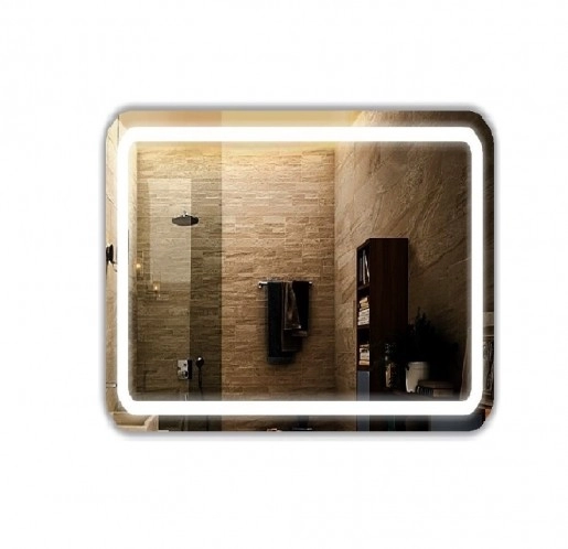 Основне Дзеркало у ванну з алюмінію 70 см із підсвічуванням J-Mirror Loretta Lrtt 70x70