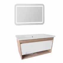 Комплект мебели в ванную с текстурой 100 см шириной Ювента Silvia 35784-28314