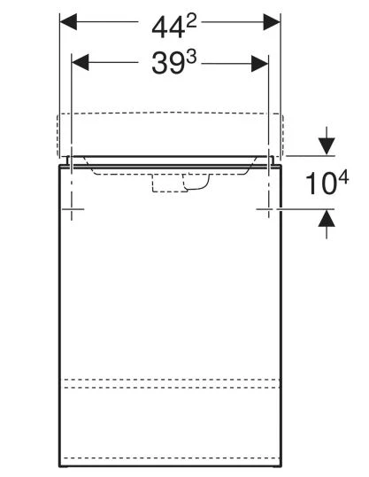 Розміри Тумба у ванну без умивальника з вологостійкого ДСП 45 см шириною Geberit Smyle Square під умивальник Smyle Square 500.351.JR.1