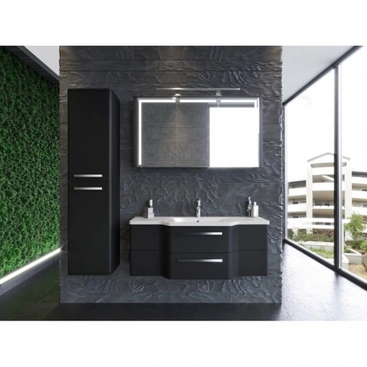 В интерьере набор в ванную комнату с зеркалом 130 см с покрытием soft-feel botticelli levanto с умывальником levanto-1280 №1