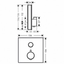 Размеры Белый смеситель для душа HANSGROHE SHOWERSELECT 15737400