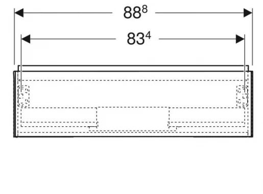 Размеры Тумба в ванную без раковины с ящиками 90 см шириной Geberit ONE 505.073.00.2
