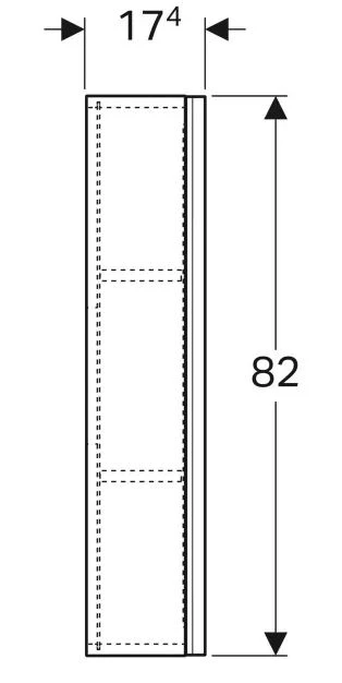 Размеры Подвесной шкафчик для ванной 45 см шириной Geberit Acanto 500.639.16.1 L