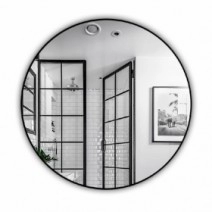 Дзеркало у ванній кімнаті 40 см J-Mirror Inox R Black Inx R Blck 40x40