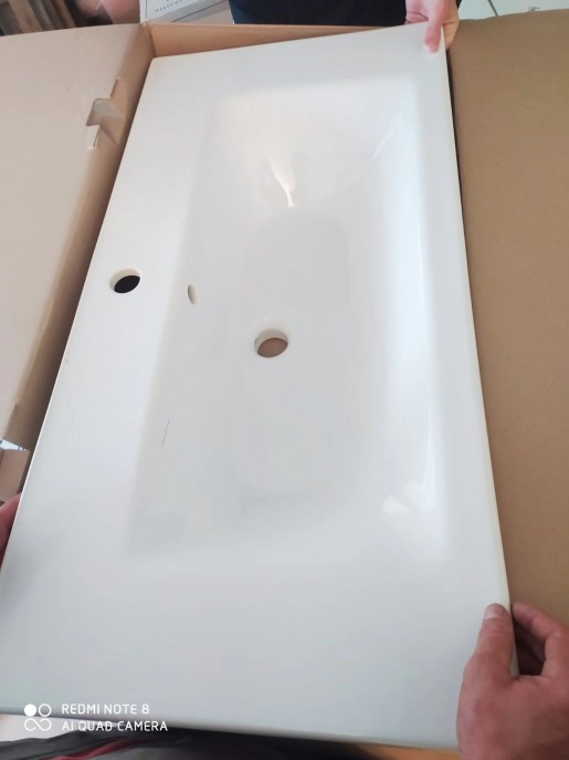 Фото покупателей тумба с раковиной в ванную 90 см юввис валенсия тнб-2д-90-вал-б с умывальником принц №2
