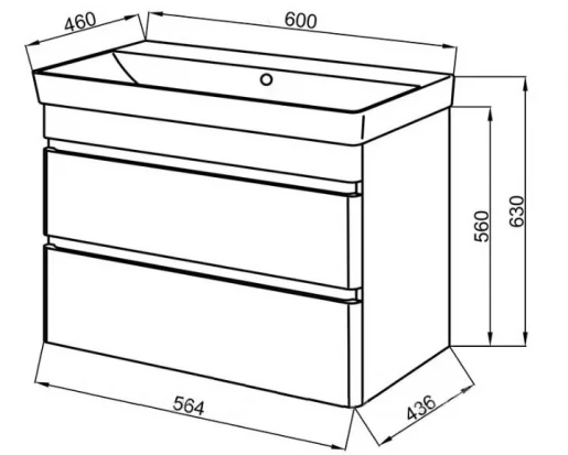 Размеры умывальник с тумбочкой в ванную с ящиками 60 см шириной юввис вивачи с раковиной vivace вв1тпб2д60в №1
