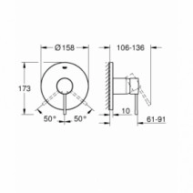 Размеры Немецкий смеситель для душа Grohe ESSENCE 24057001