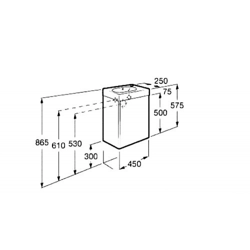 Размеры Раковина в ванную с тумбой 45 см шириной ROCA MINI с умывальником ROCA A855873156