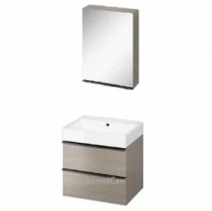Комплект мебели для ванной комнаты коричнево-черный 60 см шириной Cersanit Virgo 41272-38110