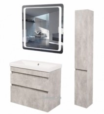 Серый комплект мебели в ванную 60 см Aqua Rodos Винтаж Бетон 33049-29707-33055