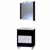 Черно-белый комплект мебели в ванную 70 см Аквариус Венера 27731-27525