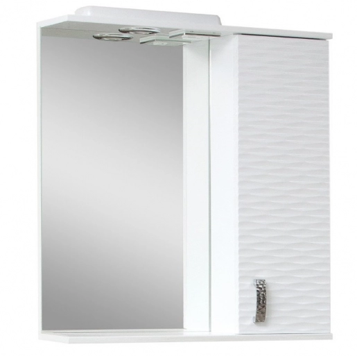 Основное Зеркало в ванную комнату 65 см Сансервис 3Д 3D - 65 белый R