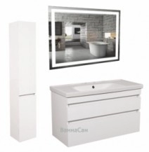 Комплект меблів для ванни 100 см Aqua Rodos Вінтаж білий глянець 33046-29721-33047