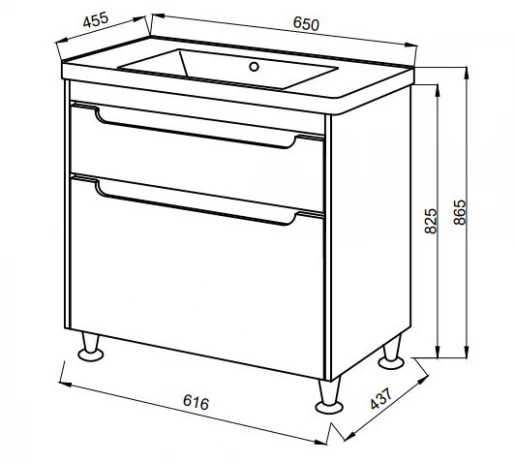 Размеры тумба с умывальником на ножках 65 см шириной юввис valencia new с умывальником трио тнб-2 д 65 trio №1