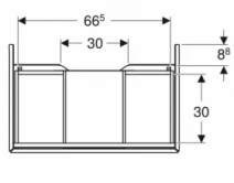 Размеры Тумба под умывальник без раковины с ящиками 75 см шириной Geberit ONE 505.072.00.6
