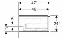 Розміри Тумба у ванну без умивальника з вологостійкого ДСП 75 см шириною Geberit iCon під умивальник iCon 502.311.JH.1