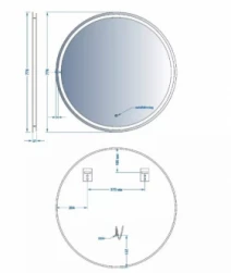 Размеры Зеркало в ванную круглой формы 77 см шириной с подсветкой DEVIT AllRound 542835
