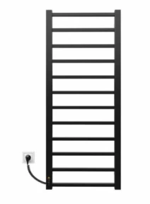 Вид з інших сторін Сушка для рушників електрична 500 x 1200 мм Kosser Лофт Д40х25 чорна ліва ДЛФ04EL