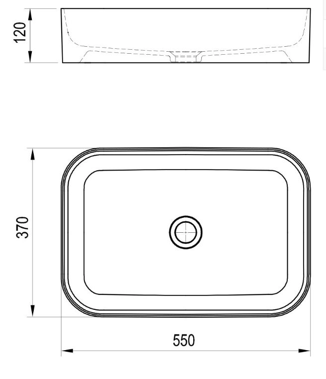 Размеры Умывальник керамический Ravak Ceramic 550 Slim R XJX01155002