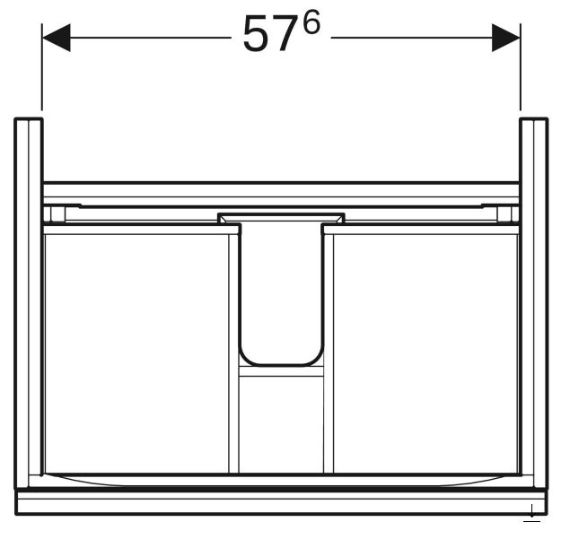 Розміри Тумба у ванну кімнату без раковини з ящиками 65 см шириною Geberit Acanto під раковину Acanto 500.610.16.1