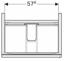 Розміри Тумба у ванну кімнату без раковини з ящиками 65 см шириною Geberit Acanto під раковину Acanto 500.610.16.1
