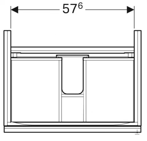 Розміри Тумба у ванну кімнату без раковини з ящиками 65 см шириною Geberit Acanto під раковину Acanto 500.610.16.1